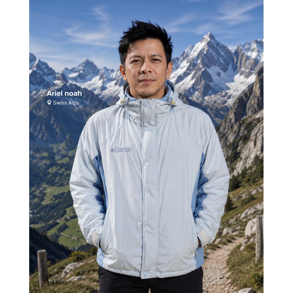 Jaket outdoor Columbia biru Size XL