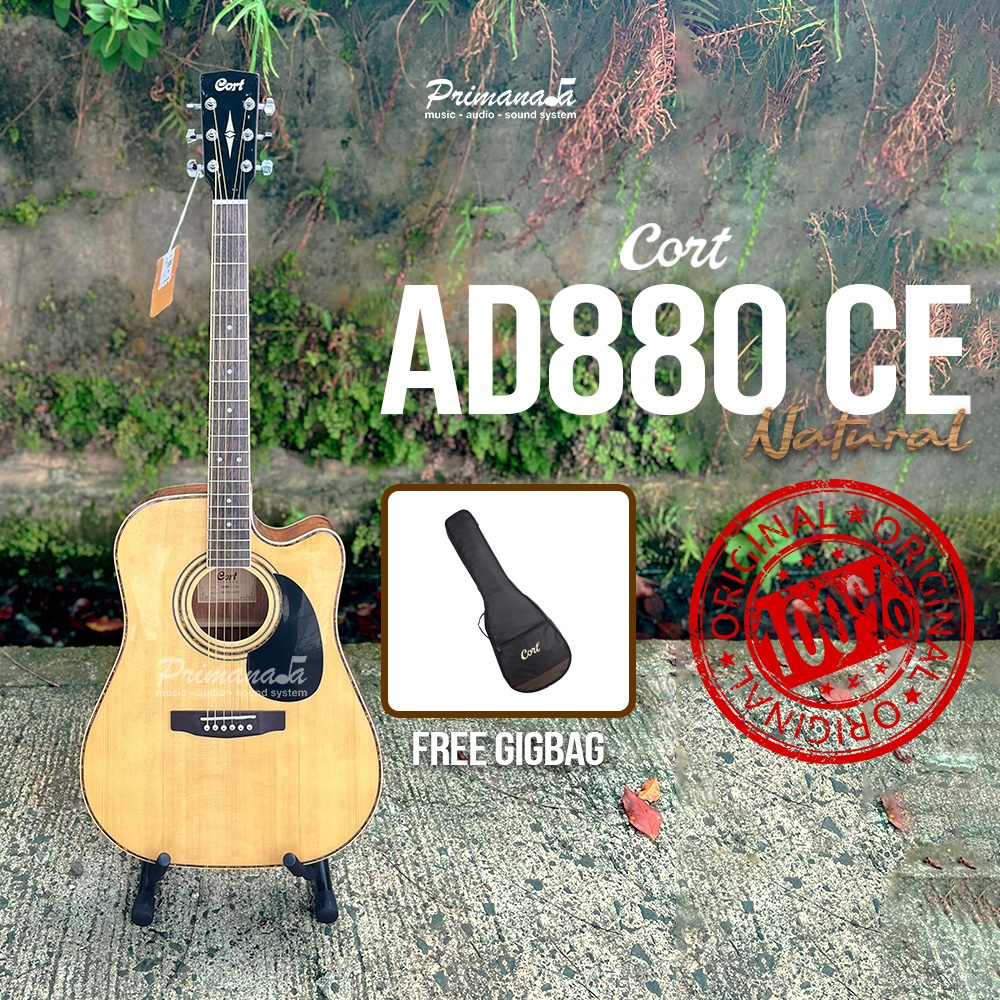 Cort AD880 CE NAT / Cort AD-880 CE-NAT / Gitar Akustik Elektrik Murah