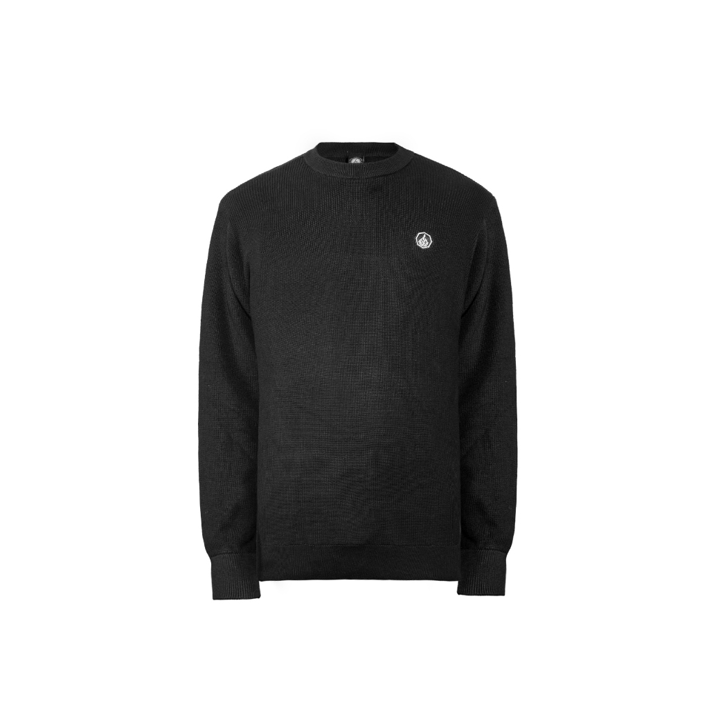 Prung Sekker BL Knitwear Sweater Warna Hitam Rajut Sweatshirt