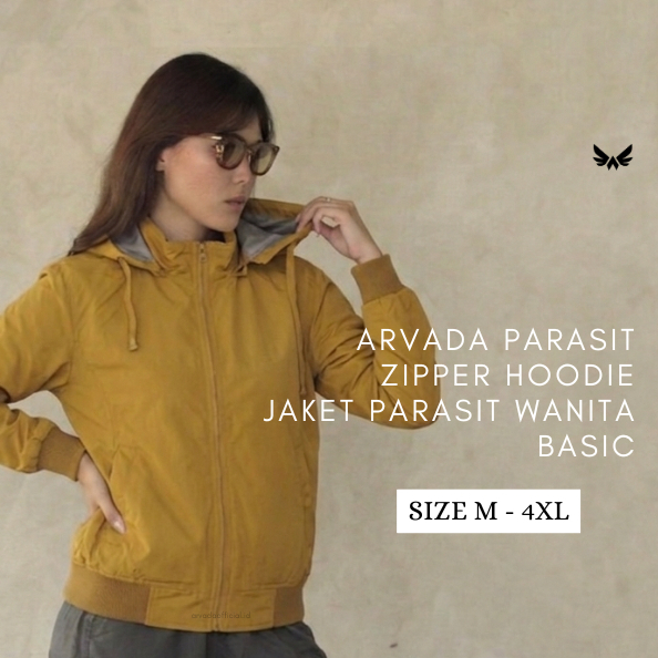 Arvada Parasit Zipper Hoodie | Jaket Parasit Wanita Basic