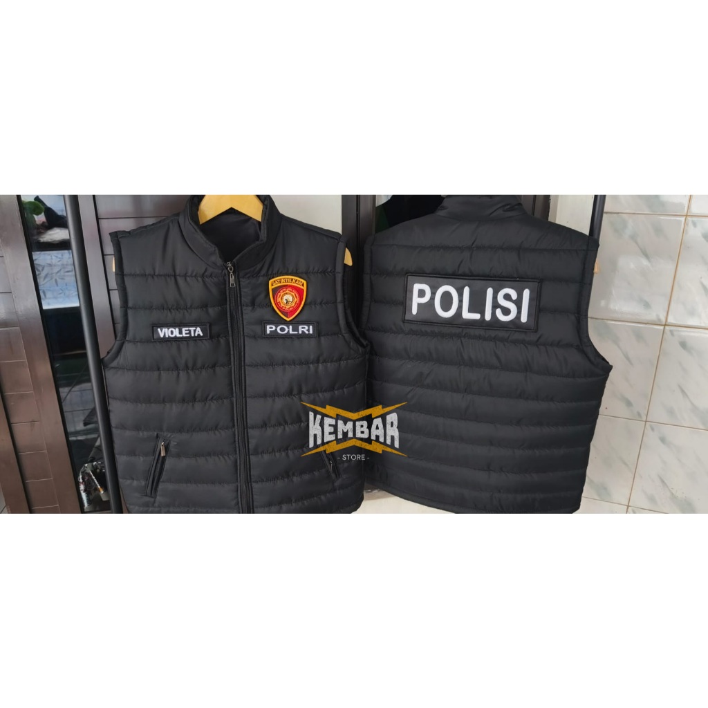 Free Nama - Rompi Gelembung Intelkam Polri Vest Polisi Intelkam Rompi Vest Puffer Gelembung Custom