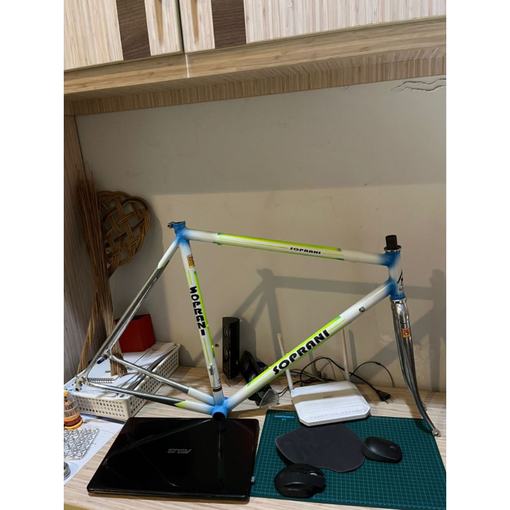 frameset roadbike vintage soprani italy size 53