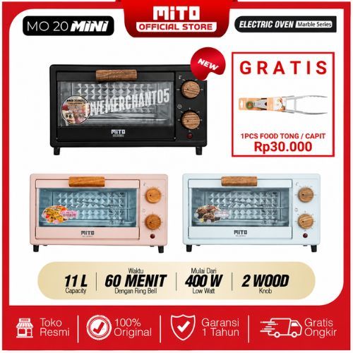 Oven Mini Mito MO 20 Kapasitas 11 Liter Oven Mito Oven Kecil Listrik Oven Panggangan Oven Pink Putih