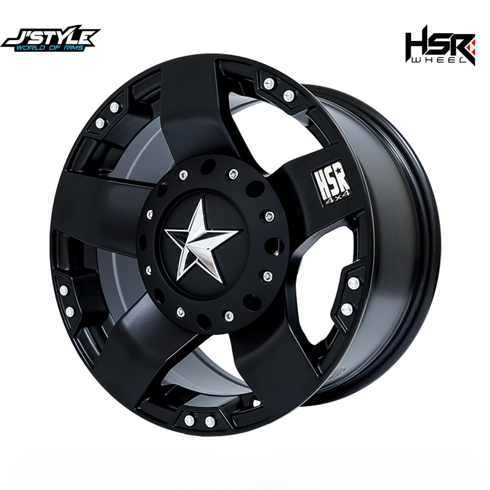 Velg Racing Semi Offroad RASTA 2 JT5238 HSR R16X8 H10X114,3-139,7 ET0 MIDNIGHT BLACK Mobil Rubicon X