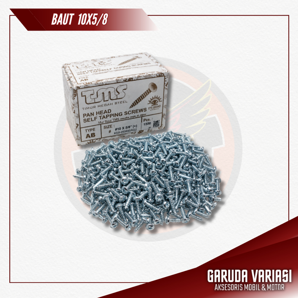1PCS Baut 10X5/6 CHROME Baud bolt Baut 10 X 5/6 sekrup 10X5/6 TANPA MUR