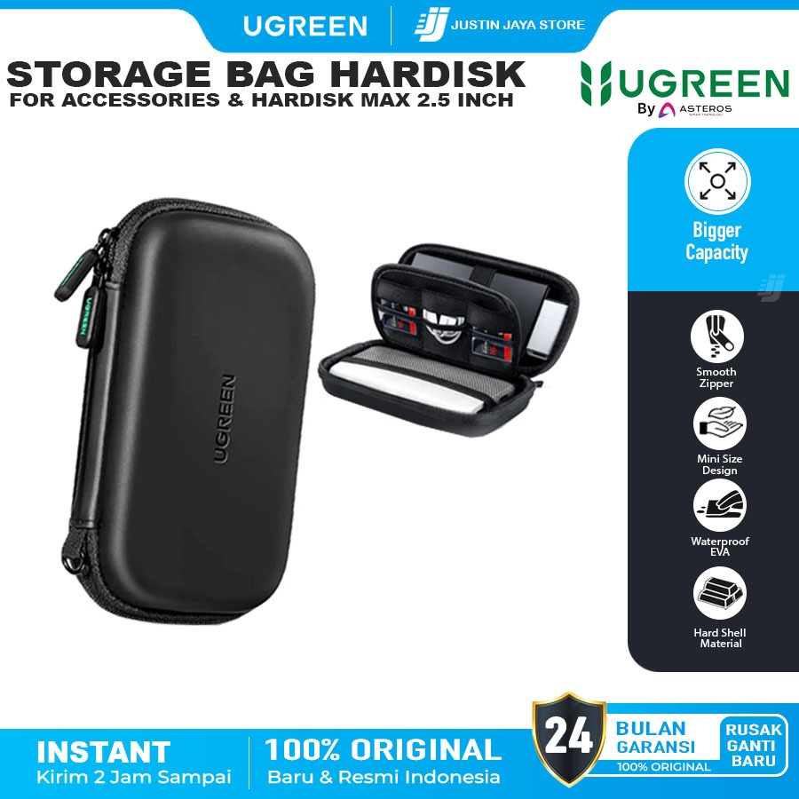 UGREEN Tas Hardisk HDD Eksternal Pouch Storage Bag Hardcase Waterproof 50274