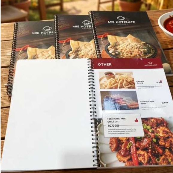 Cetak Buku Menu Makanan Minuman Cafe  Restoran Custom Hardcover Free Desain
