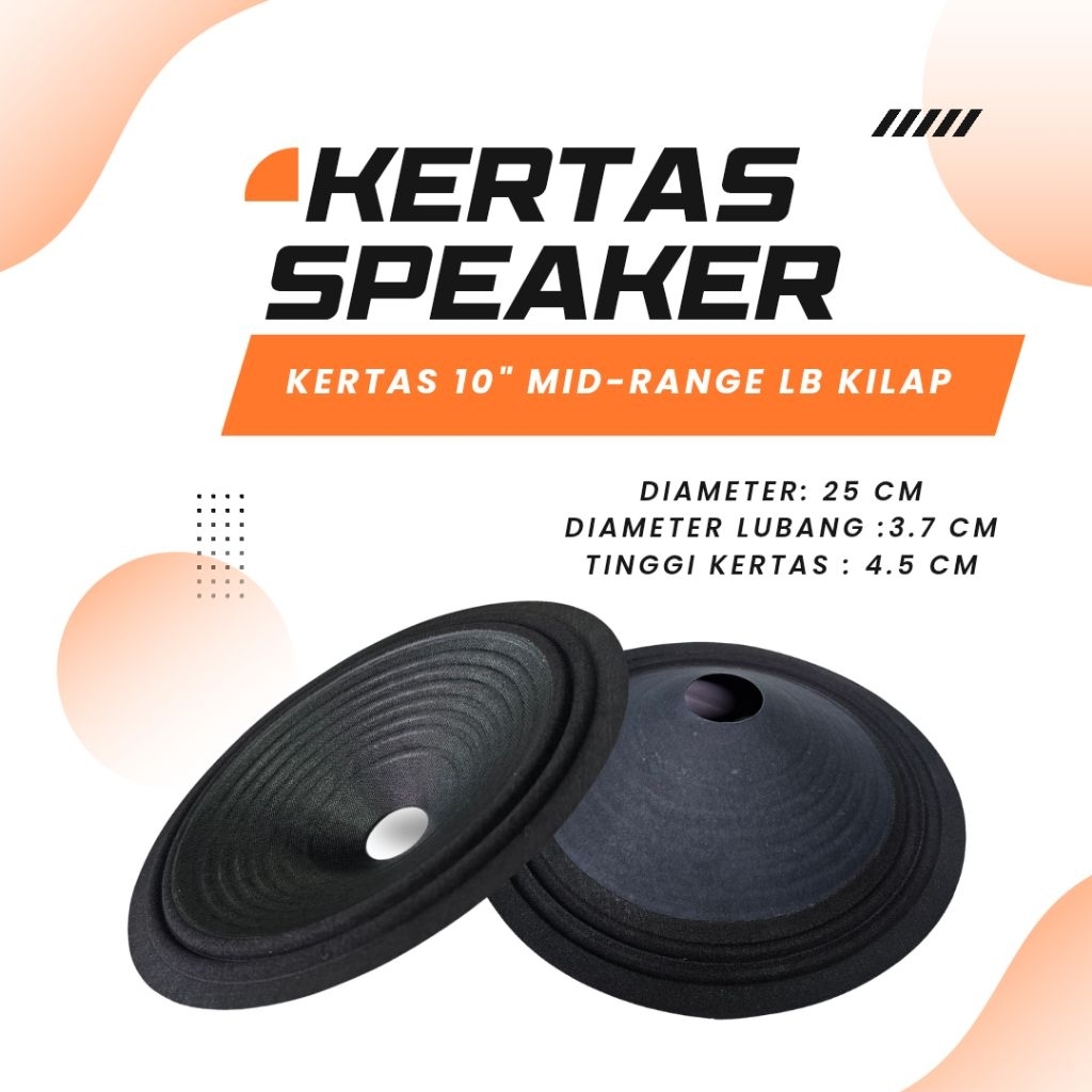 Surya Agung Kertas / Daun Speaker 10 inch Midrange kilap LB middle range fullrange