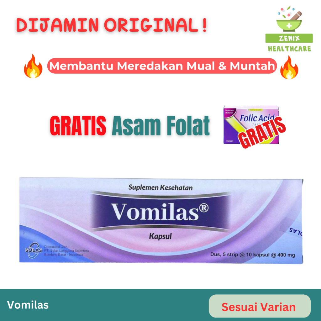 [1 BOX] Vomilas | Suplemen Ibu Hamil | Bantu Kurangi Mual