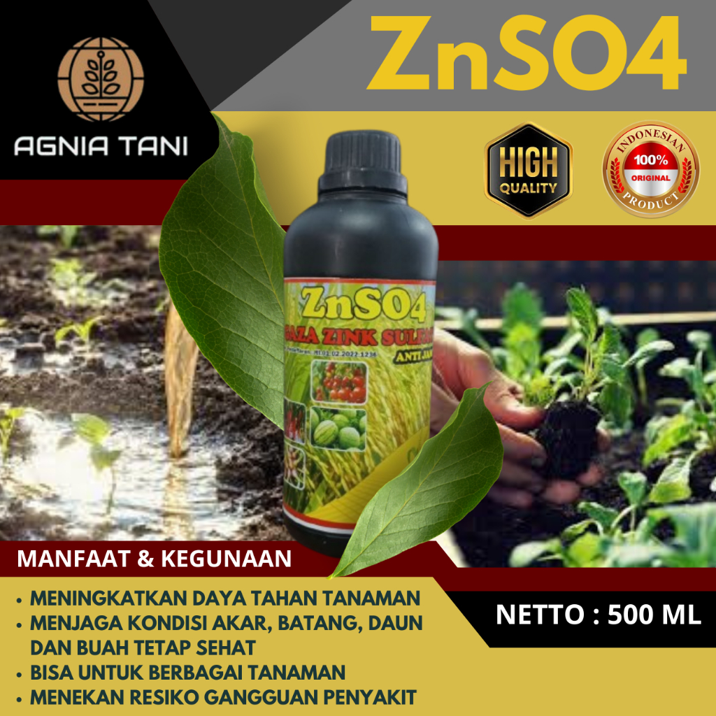 ZNSO4 GAZA 500ml (Zinc 60% Boron 20% Kalsium 20%) Pupuk Mikro Cair