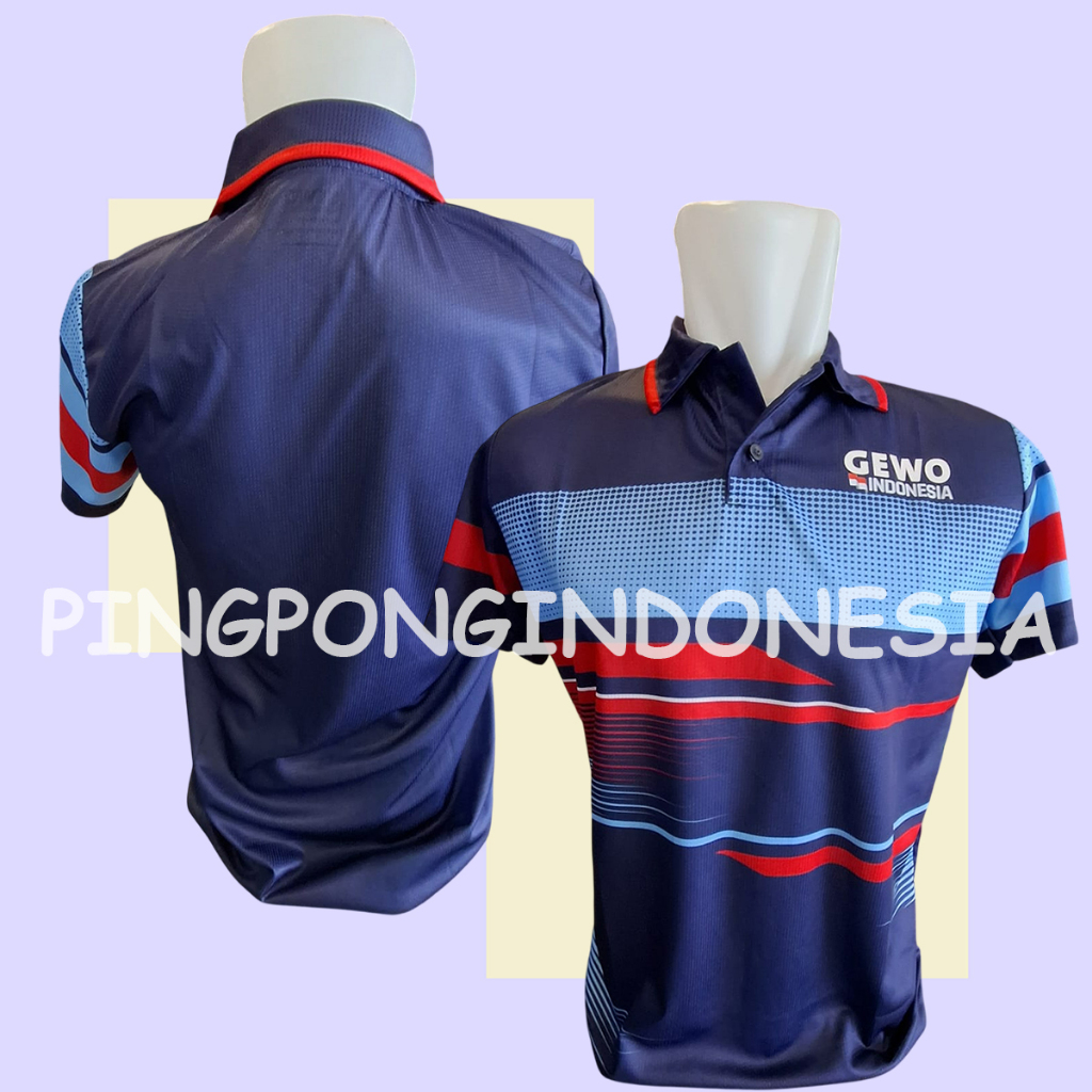 GEWO Polo Shirt Sarno - Baju Gewo Kaos Pingpong Tenis Meja Sport Jersey Gewo Indonesia Baju Olahraga