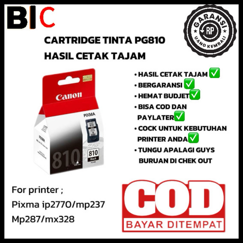 CARTRIDGE Tintan canon PG-810 PG810 BLACK FOR IP2770