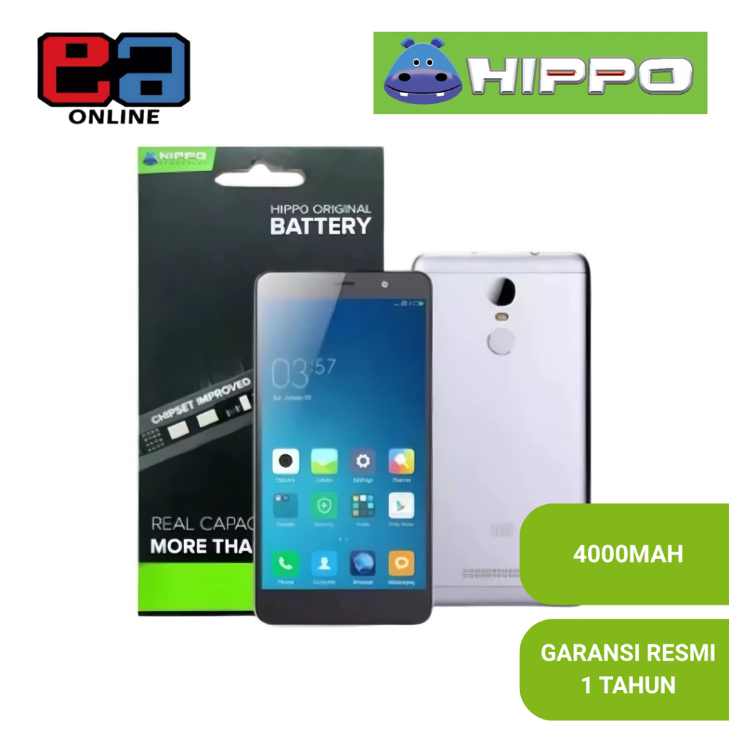Hippo Baterai Xiaomi Redmi Redmi Note 3 4000Mah - BM46