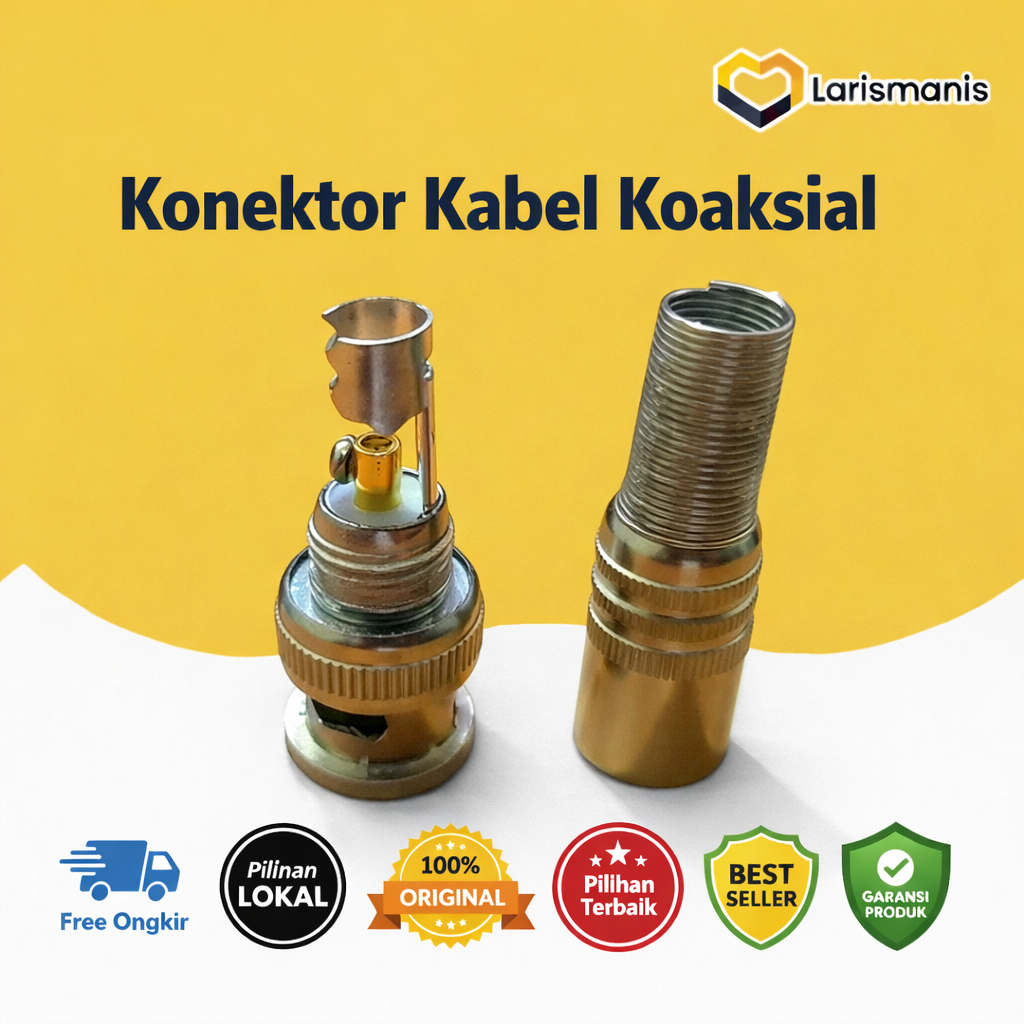 KONEKTOR BNC MALE MODEL BAUT (Solderless) - RG59 / RG6