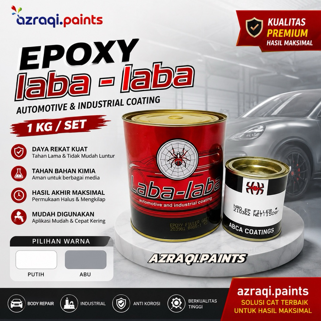 EPOXY FILLER LABA LABA PUTIH DAN ABU / 2 KOMPONEN ( 1 KG / SET )