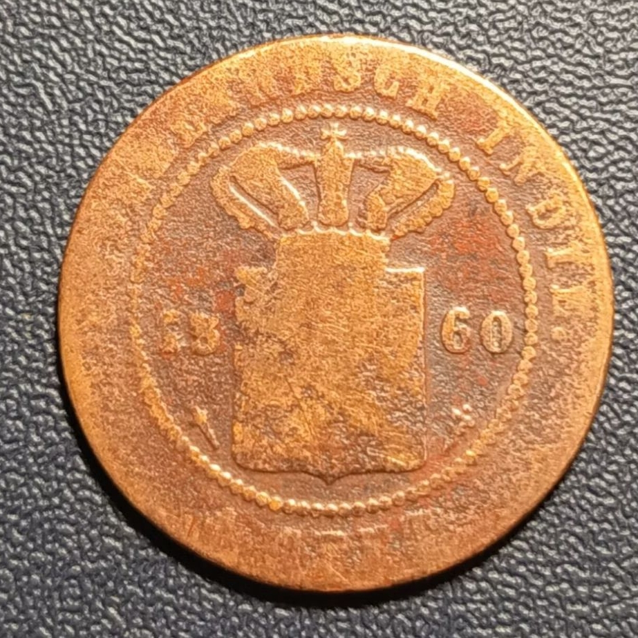 Koin Kuno 1 Cent Nederlandsch Indie Tahun 1860