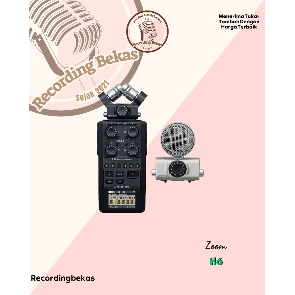 Soundcard Zoom H6 XYH-6 MSH-6 Handy Recorder 2 Mic