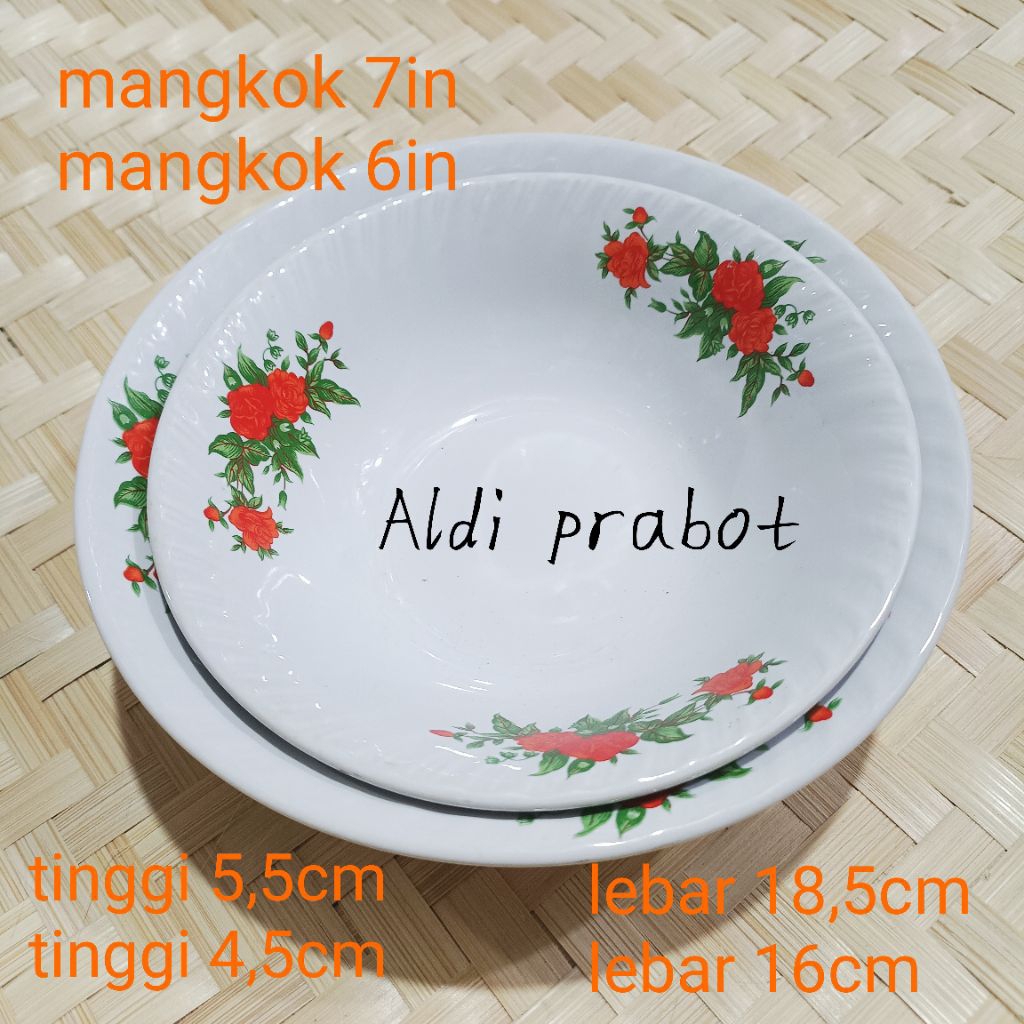 mangkuk keramik mangkok soto/bubur/es buah  ukuran 7in 6in