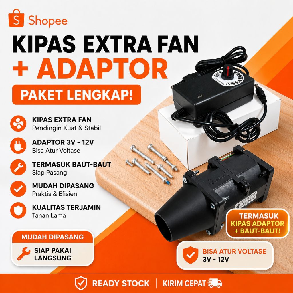 Kipas Blower mini double fan DC 12v 4x4x5,5cm full highspeed fullset
