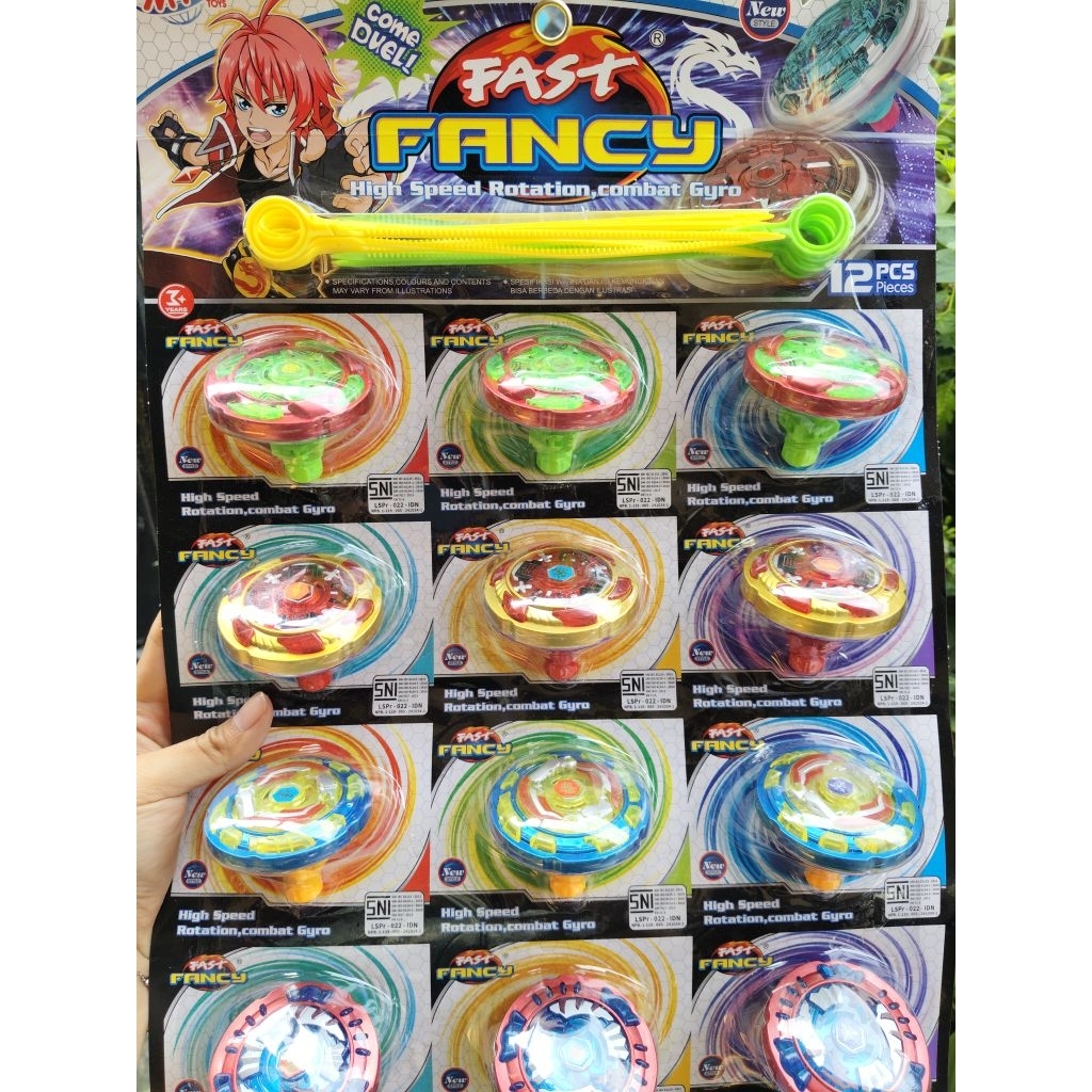 4pcs / 5,5cm / gangsing fancy besar / gangsing torblade / gangsing warna  / mainan gangsing petarung