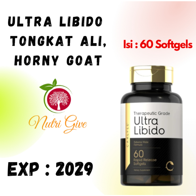 Carlyle Ultra Libido 60 Softgels Testosterone Booster with Tongkat Ali, Horny Goat Weed, Maca, Muira