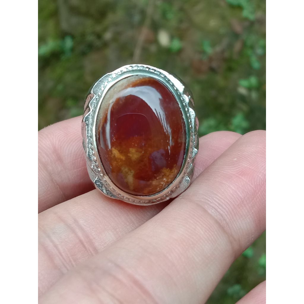 CINCIN BATU AKIK GARUT MERAH AREN