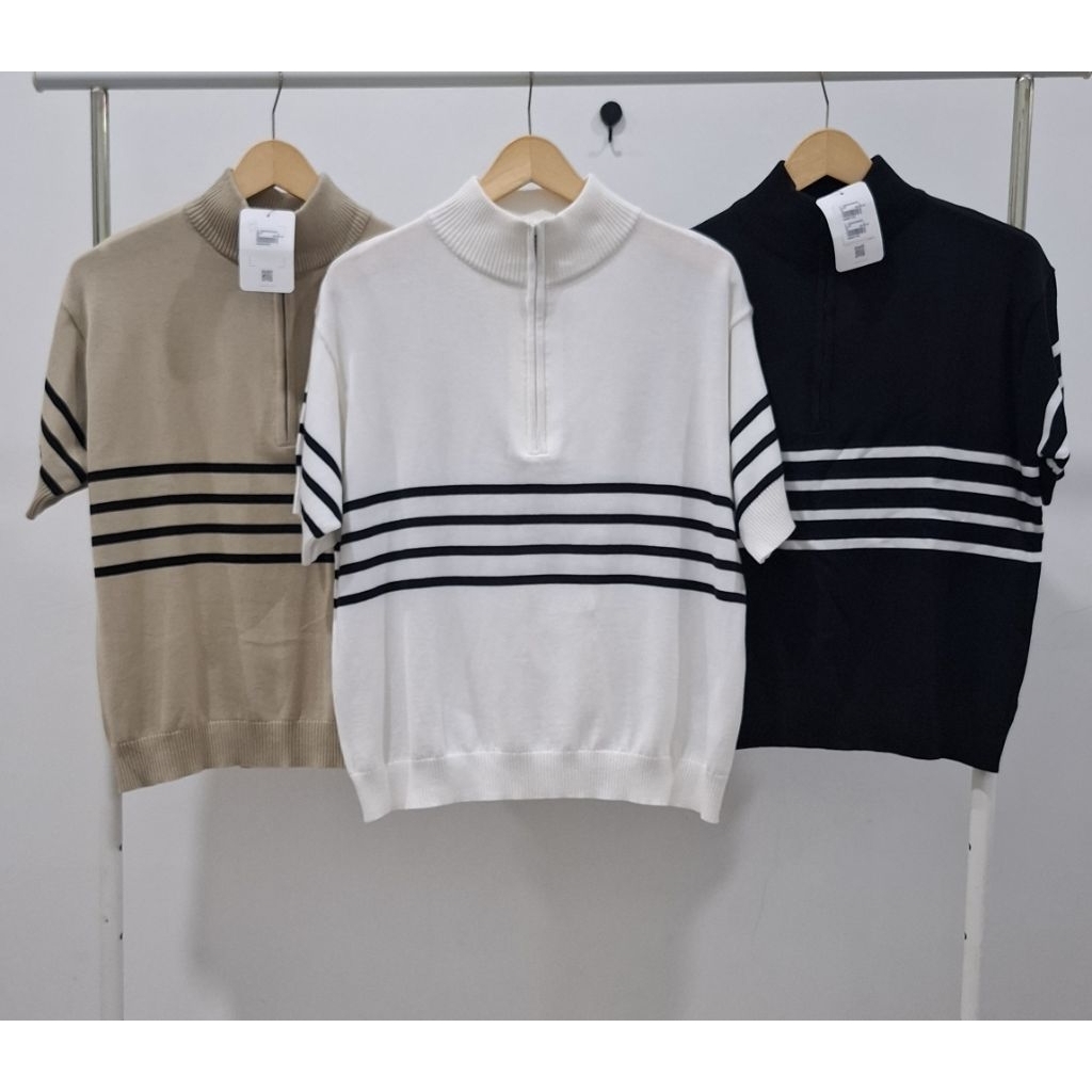 EXECUTIVE BAJU  ATASAN WANITA LENGAN PENDEK TEXTURE KNIT