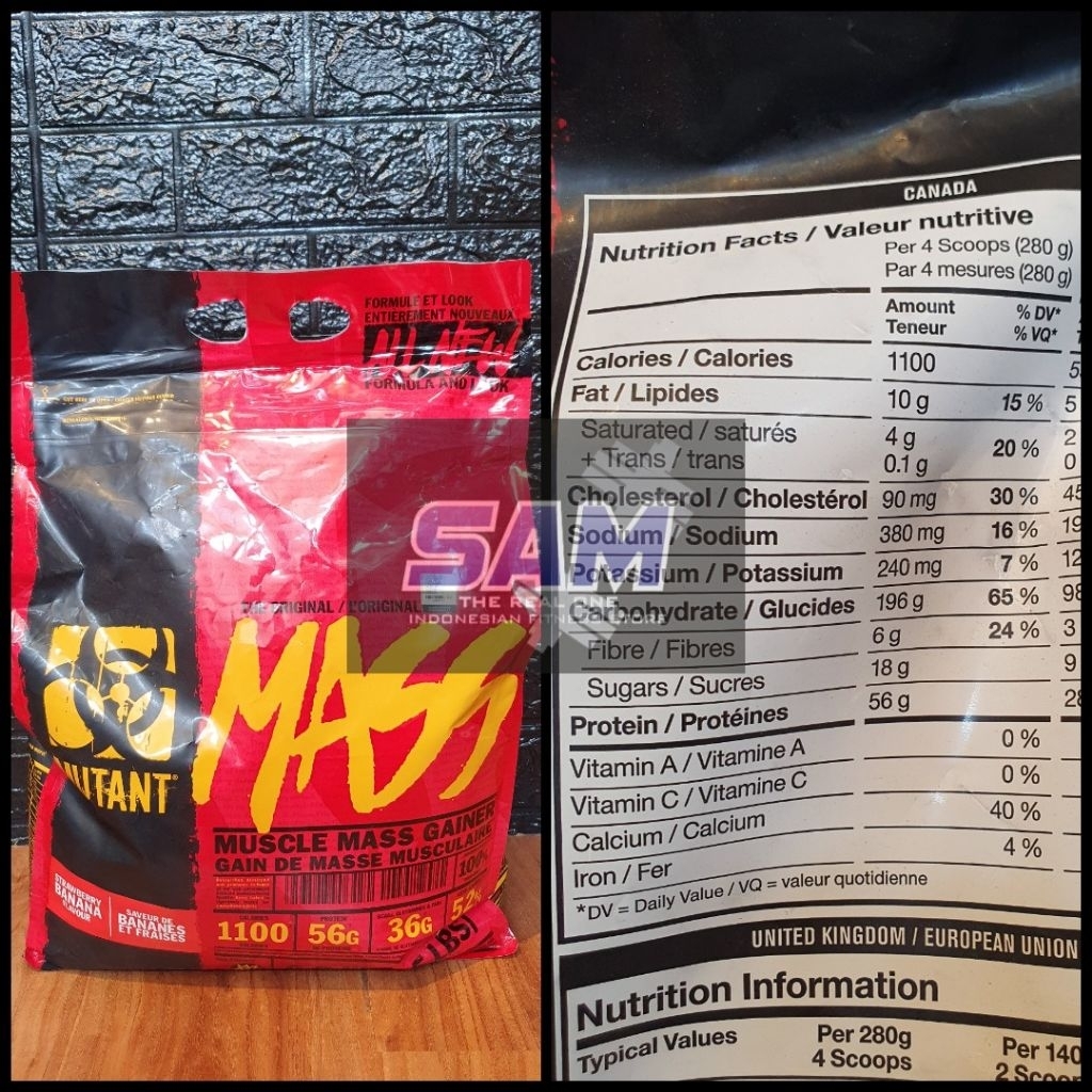 Suplemen Fitness MUTANT Mass 15 lb Weight Gainer