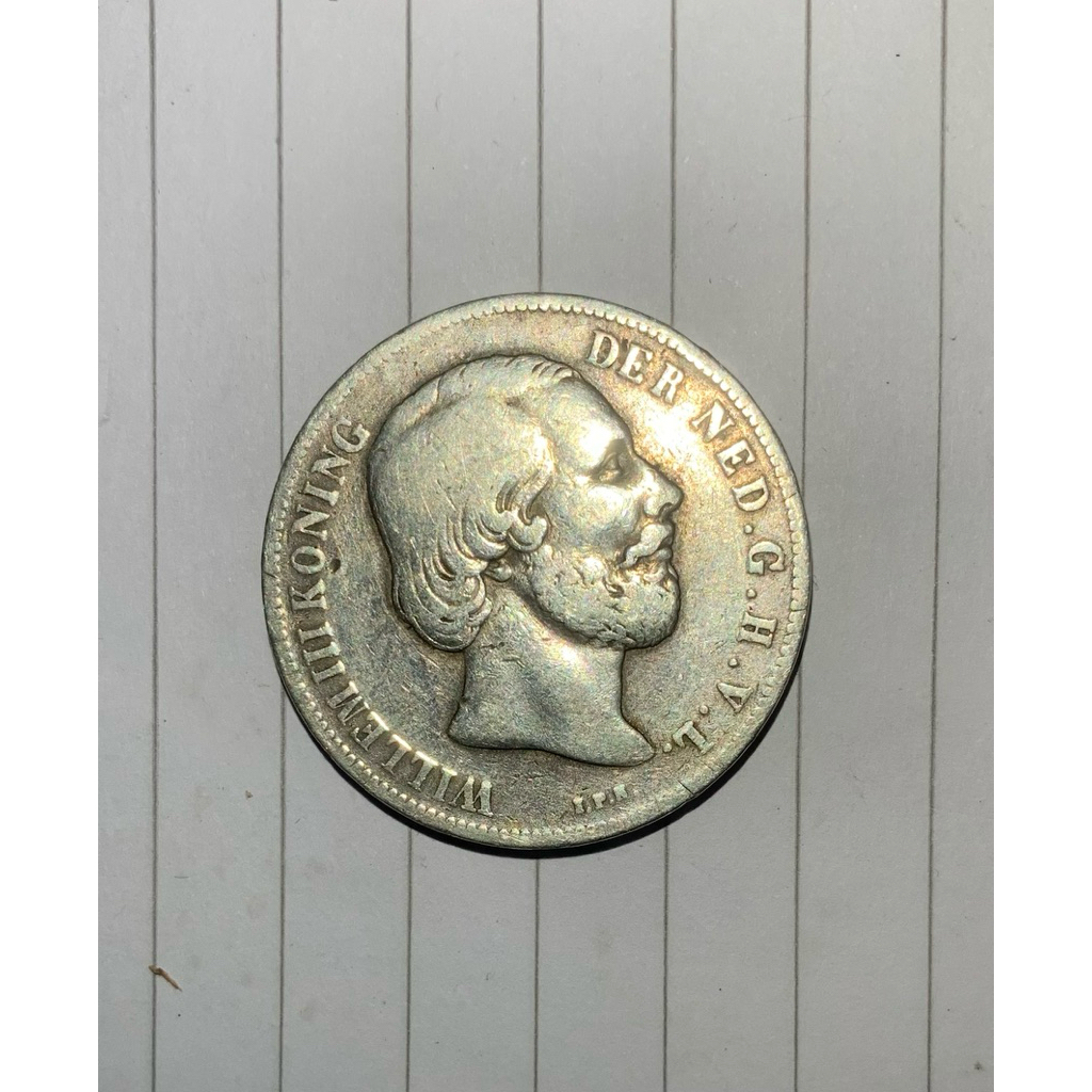 Koin Perak 1 Gulden 1865 Belanda Silver Asli | King Willem III