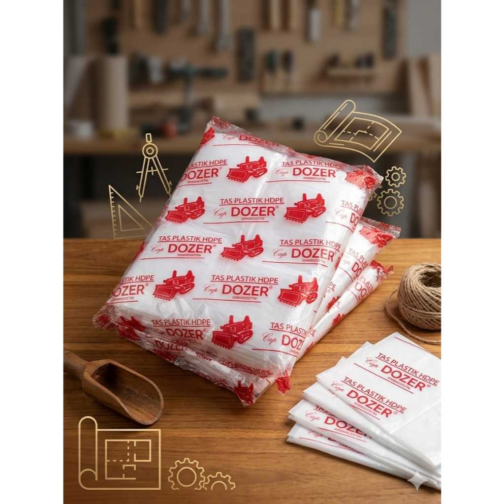 Kantong Kresek Dozer Merah. Paling Tebal di kelas nya. Anti Jebol Ukuran 15 24 28 Per Ikat Lembar