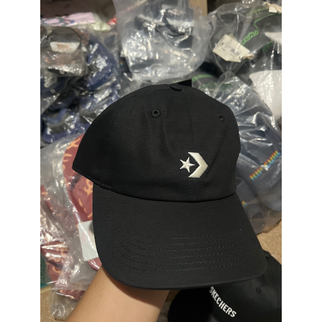 Topi converse caps Converse script Baseball Hitam