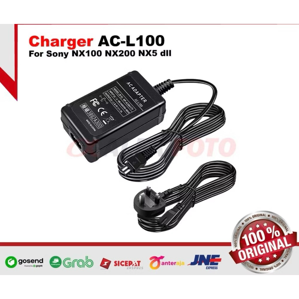 Charger Camera Sony AC L100 HXR-NX5R NX100 NX200 NXCAM Camcorder Handycam Adaptor Adapter NX 100 200