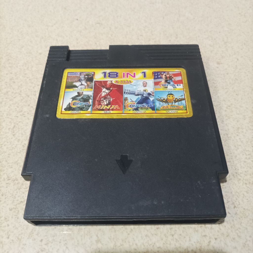 Vintage Kaset Nes Nintendo 18 in 1 Games Contra Ninja dll