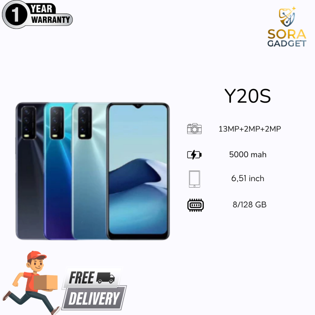 HP VIVO Y20S 4G LTE RAM 8/256 SMARTPHONE ANDROID BERGARANSI 1 TAHUN
