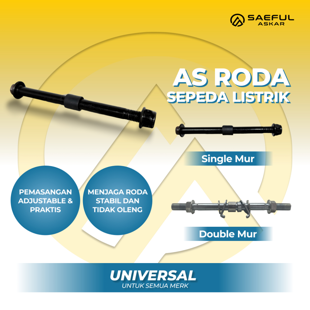 As Roda Depan Sepeda Listrik satu mur dua mur