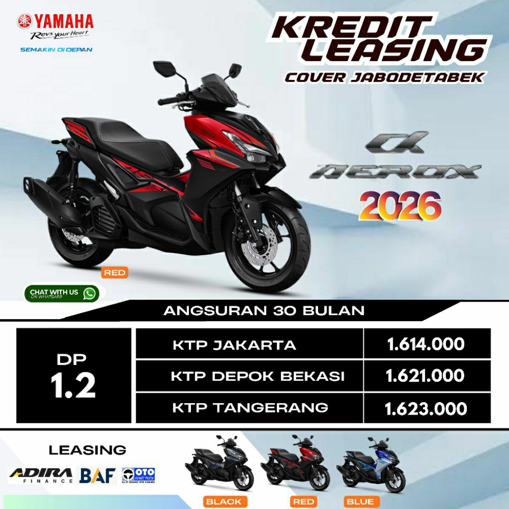 DP Motor Yamaha Aerox Alpha Standard Kredit Leasing Jakarta Bekasi Depok Tangerang