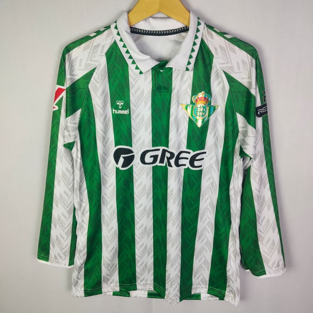 Jersey real betis terbaru 2023/24 retro lengan panjang full printing premium/olahraga/outdoor/joggin