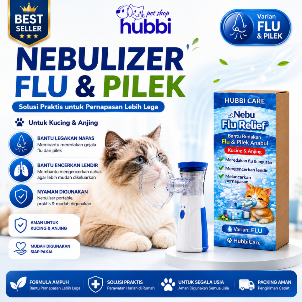 Obat Nebulizer Flu Kucing Anjing | Alat Uap Kucing Flu Berat Pet Nebusolution