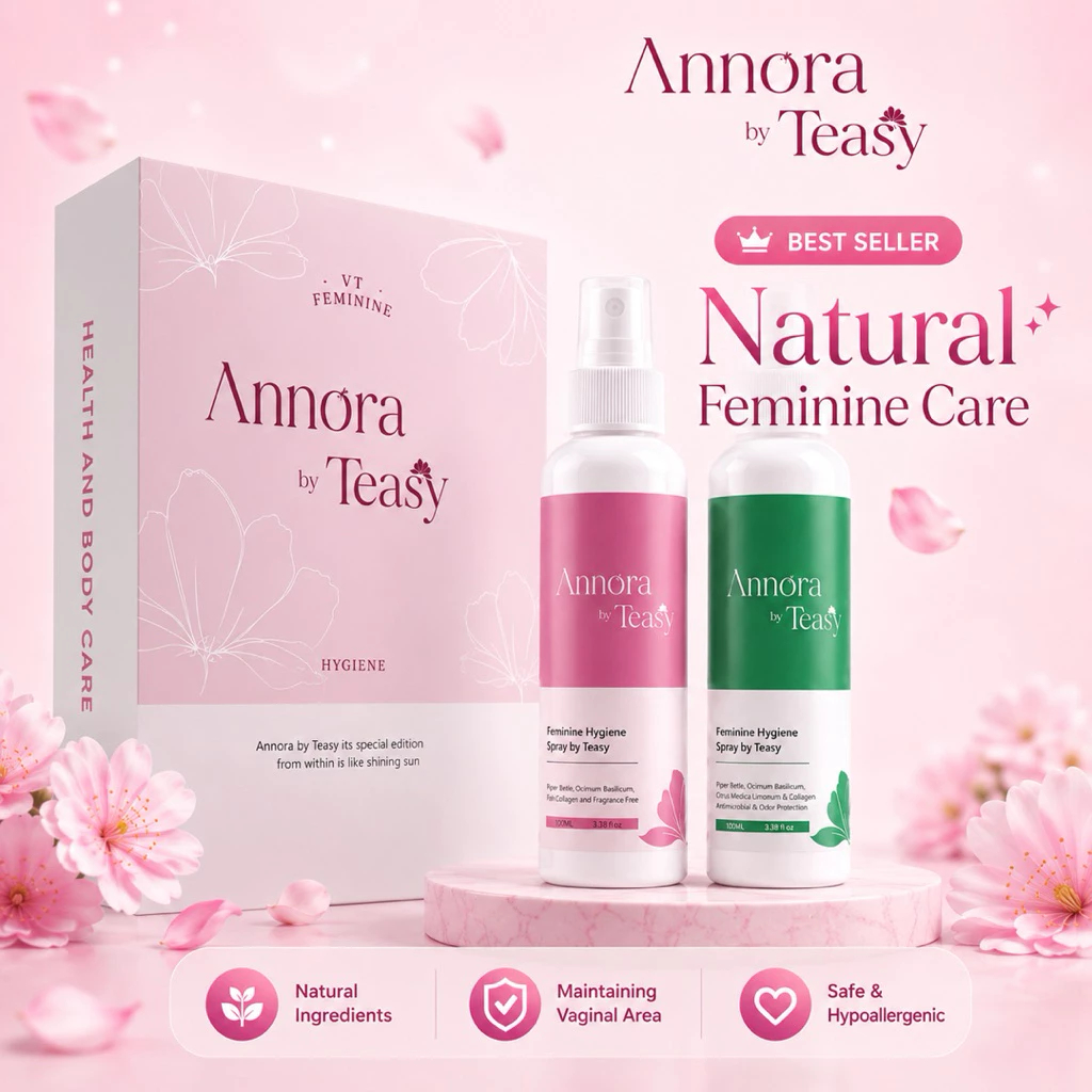 ANNORA by Teasy Premium Feminine Hygiene Spray - Atasi Bau, Gatal, dan Keputihan