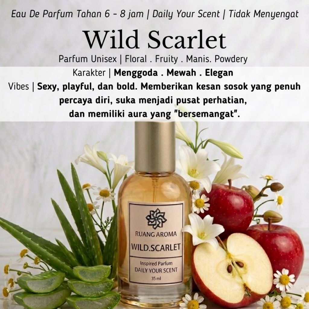 46 • WILD SCARLET.VS • BELI 1 BONUS 1 • Inspired Parfum Pria Wanita • Aroma : Floral.Fruity.Manis.Po