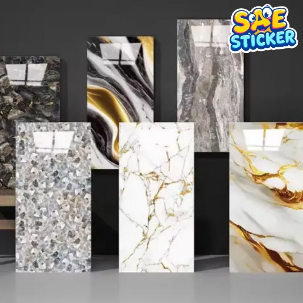 Wallpaper Dinding 3D Marmer Wollfoam Sticker Keramik 30cm x 60cm