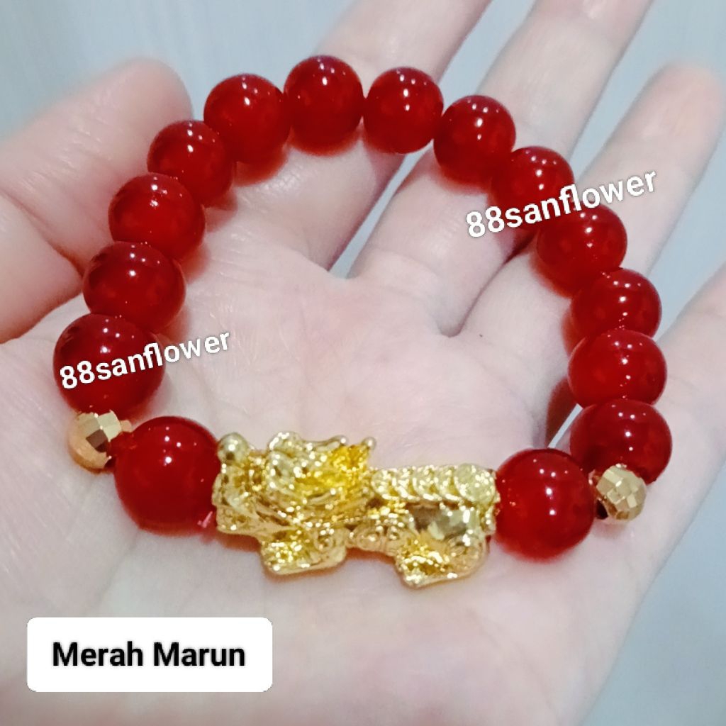 Gelang Naga Giok Merah  = Gelang Pixiu Keberuntungan
