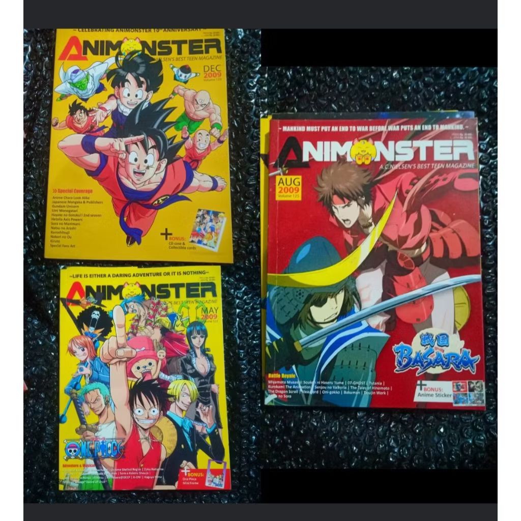 Majalah Animonster Th.2009 No. 122,125,129 (Ada Bonus Kartu)