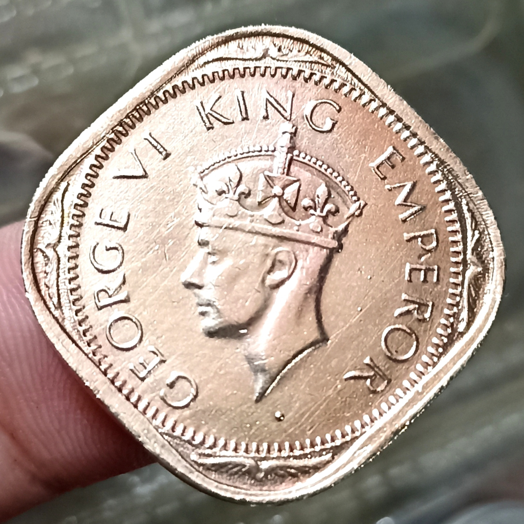 Koin Kuno India - British (British India) 2 Annas - George VI Tahun 1943
