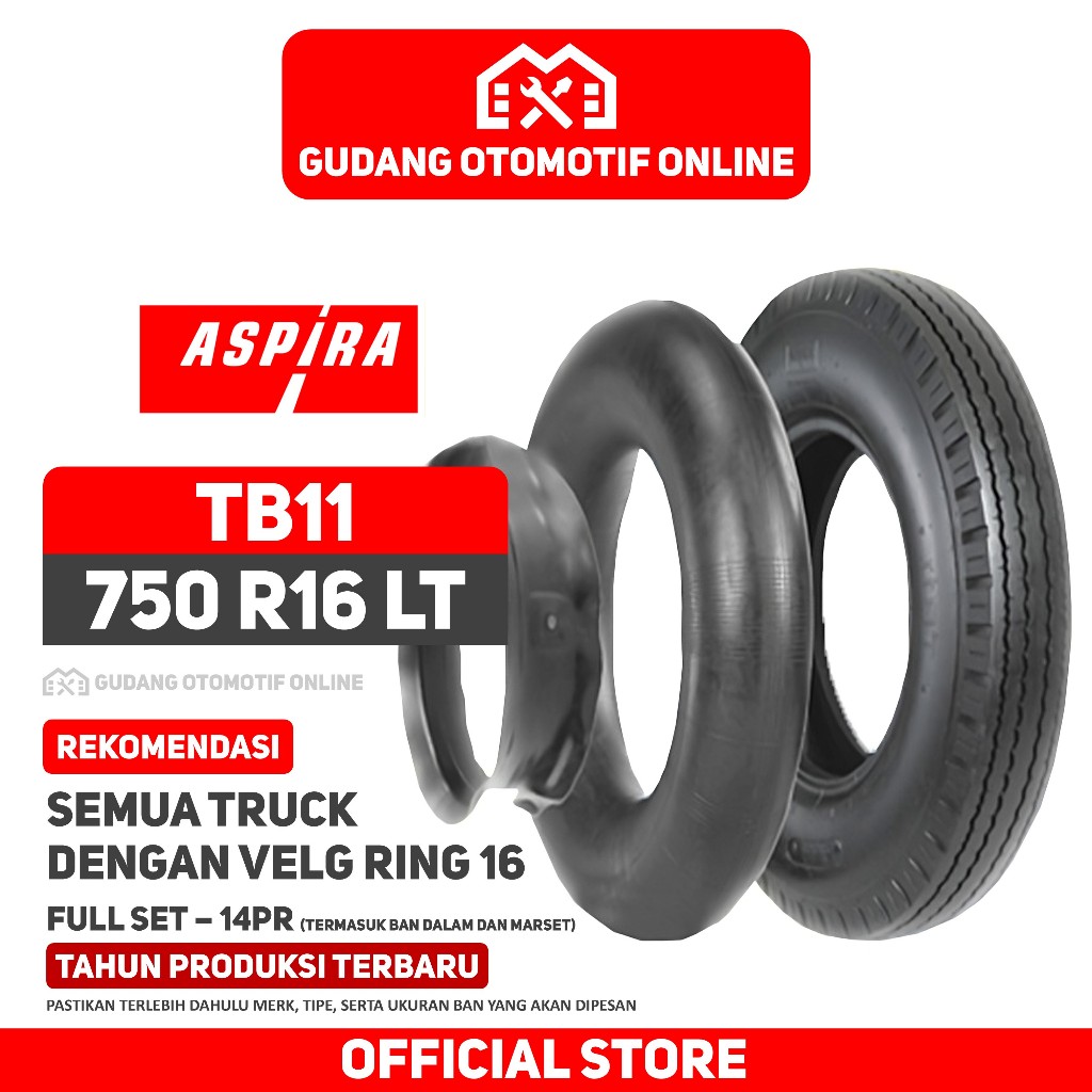 Ban Truk Aspira TB11 750 R16 16 Truck Colt Diesel Canter Ragasa 7.50 R16