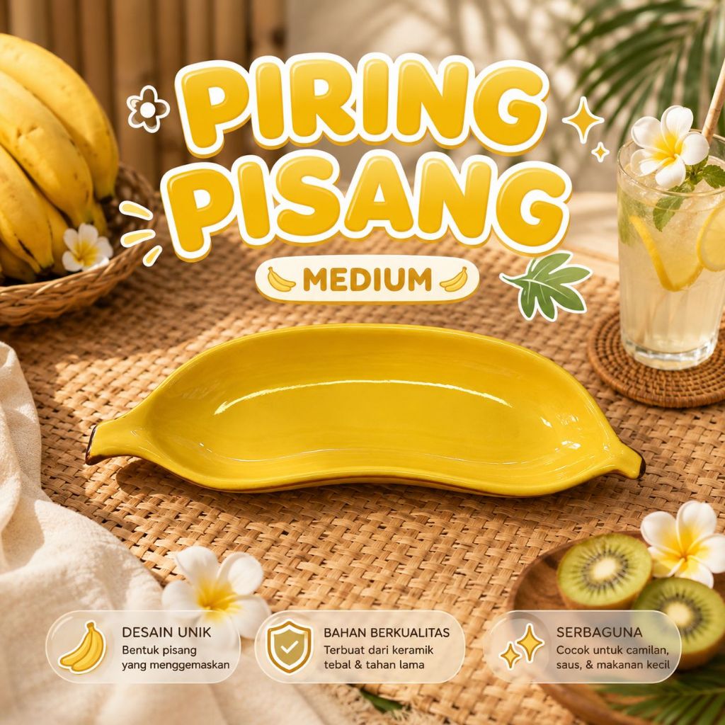 (PIRING PISANG KERAMIK MEDIUM) PIRING PISANG KERAMIK MEDIUM LUCU SAMA CUTE