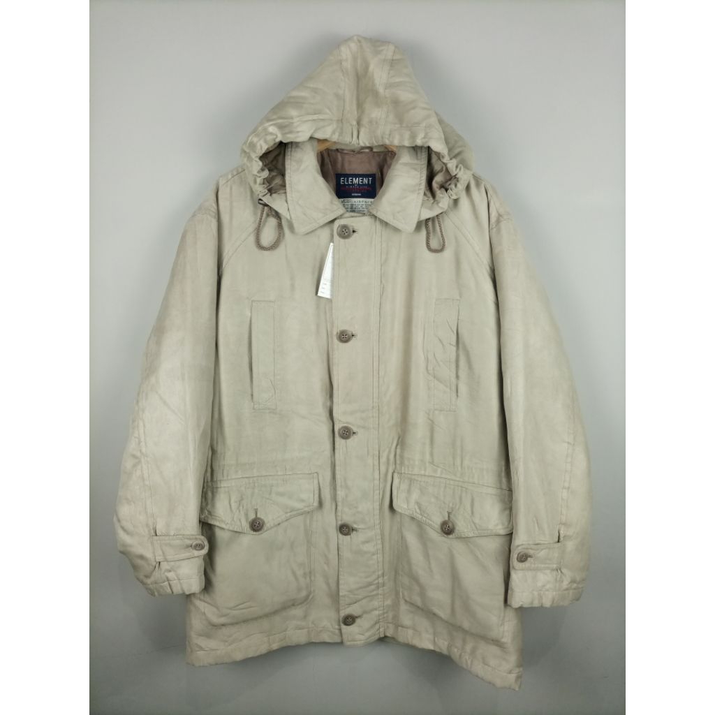 Jaket Element Of Simple Life J.a.p.a.n Original Vintage Parka Kasual Suede_Krem_Size Masuk XL