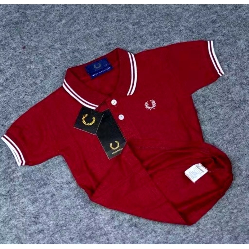 Kaos Polo Anak Laki-Laki Fred Perry 100% Katun Adem