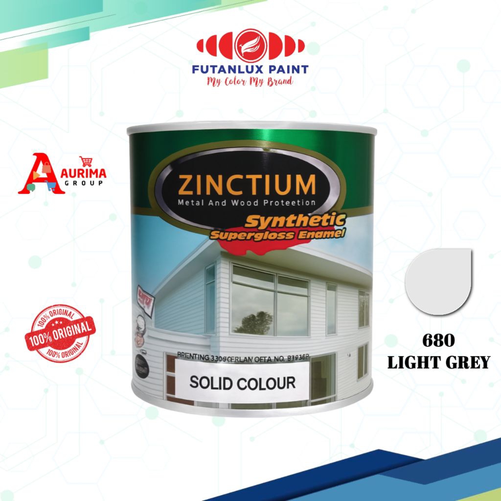CAT ZINCTIUM LIGHT GREY 680 1LITER REPACK FUTANLUX - CAT BESI CAT ANTI KARAT TAHAN PANAS ORIGINAL