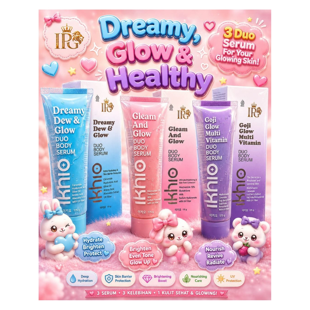 Body Serum IKHIO Viral TikTok | Serum Badan Glowing Cerah Lembap Halus dengan UV Filter